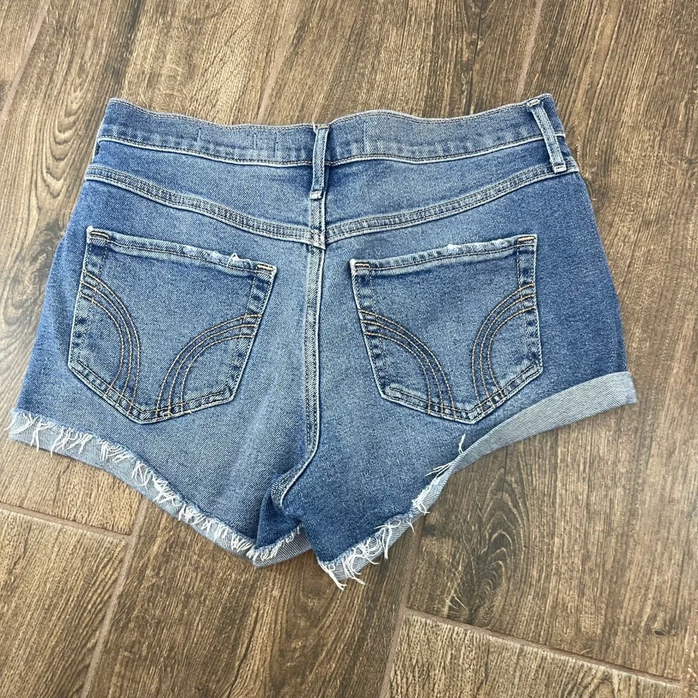 Hollister Short-Short Womens‎ 7 W28 Blue Vintage Stretch High Rise Fest Coast